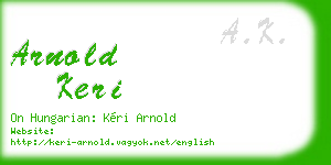 arnold keri business card